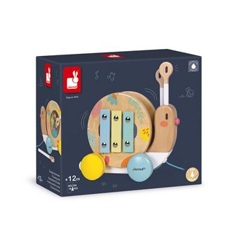Ours à Promener En Bois Janod - Jouet D'éveil à Tirer Pour Bébé Dès 1 An, Partenariat WWF, Bois FSC, Développe La Motricité