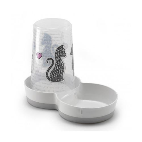 Comparer les prix de Distributeur d'eau et de nourriture pour chat cats in love anka