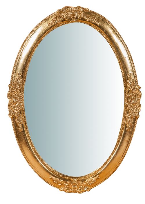 Miroir Mural À Accrocher En Bois Finition Feuille Or Vieilli Aux Dimensions L46 Xpr3 Xh65 Cm Made In Italy