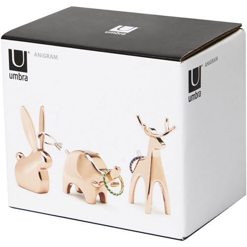 Umbra - Porte-bagues animaux cuivre Anigram (Lot de 3)