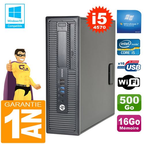 Pc hp elitedesk 800 g1 sff core i5-4570 16go disque 500go graveur dvd wifi w7 État correct - Hewlett-Packard reconditionné disponible sur Fnac