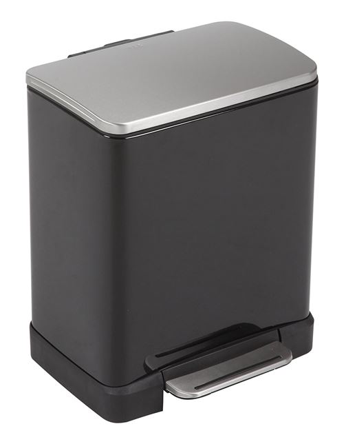 Poubelle recycle pedalbin e-cube 10+9l noir, eko