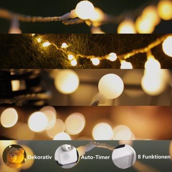 Guirlande lumineuse 10 ampoules, piles