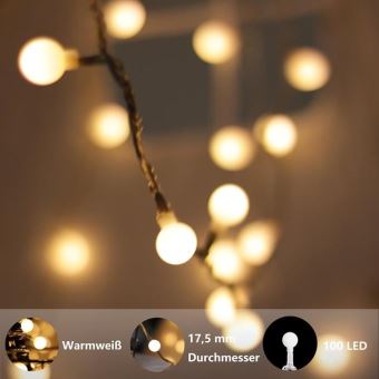 Guirlande Lumineuse 10M 80 Ampoules, Guirlande lumineuse LED à Piles  Petites Boules Blanc Chaud Décoration pour Fête Noël Mariage - Achat & prix
