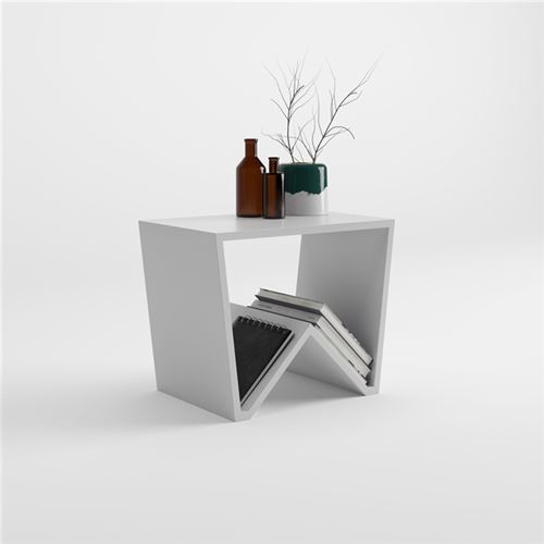 Mobilifiver Table basse Emma, Blanc Mat, 50 x 33 x 40 cm, Mélaminé, Made in Italy