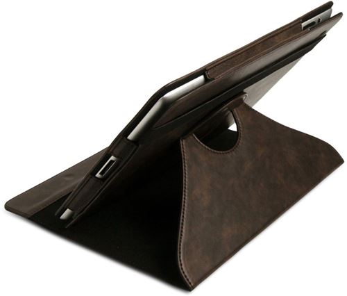 Coque De Protection Pour Ipad 360° Imitation Cuir Marron