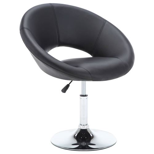 vidaXL Chaise pivotante Similicuir 74 x 63,5 x 89 cm Noir