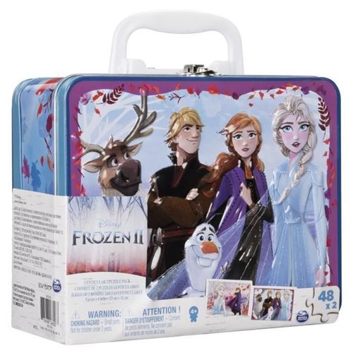 LA REINE DES NEIGES 2 - Grande Valisette Métal 2 puzzles lenticulaires