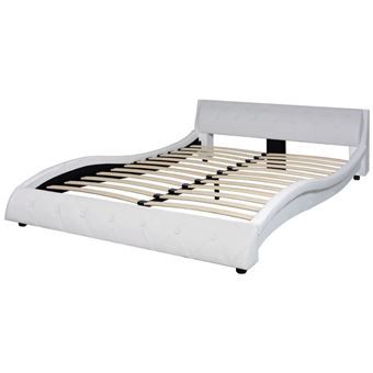 vidaxl cadre de lit 140x200 cm cuir artificiel blanc lit adulte lit double lit 2 places achat prix fnac - Cadre Lit 140x200 vidaxl cadre de lit 140x200 cm cuir artificiel blanc lit adulte lit double lit 2 places achat prix fnac - Cadre Lit 140x200
