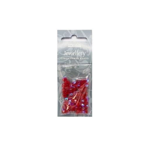 Panduro perles a facettes verre rouge - 50 pieces 313477
