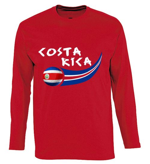 Supportershop Costa Rica manches longues Enfant T-Shirt, Rouge, FR : (Taille Fabricant : 4 Ans)
