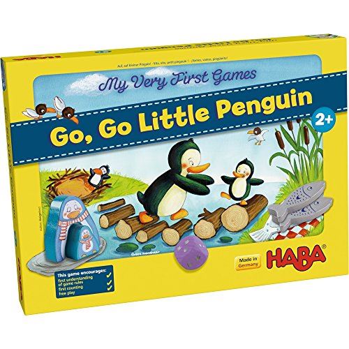 HABA Mes tout premiers jeux - Go Go Little Penguin - Un premier jeu compétitif pour les 2 ans et plus (Made in Germany)