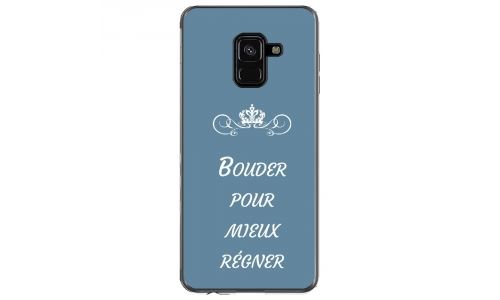 Coque souple pour Samsung Galaxy A8 2018 avec impression Motifs Bouder pour mieux Régner bleu