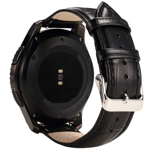 Bracelet en PU crocodile noir pour votre Samsung Gear S3 Frontier/S3 Classic