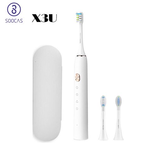 Brosse à dents électrique SOOCAS X3U rechargeable USB Sonic IPX7 étanche avec 4 modes,Version améliorée -Blanc