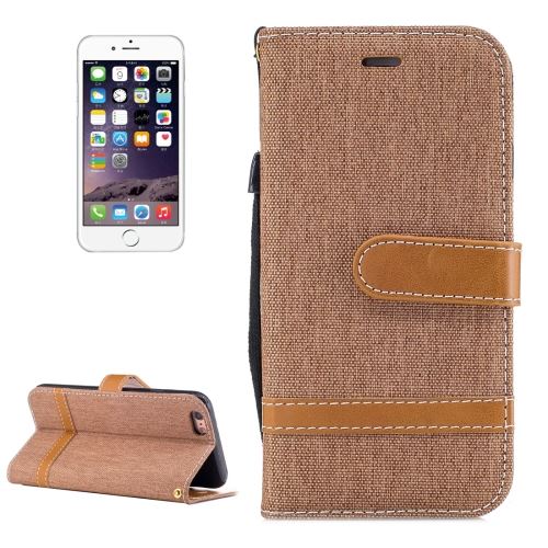 iPhone 6 & 6s Housse Etui Cuir PU Marron Effet tissus Bi color ALS47827