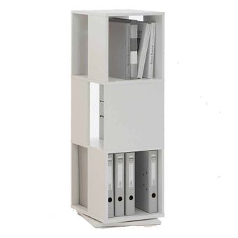 Étagère Pivotante "3 Compartiments" 108cm Blanc - 1