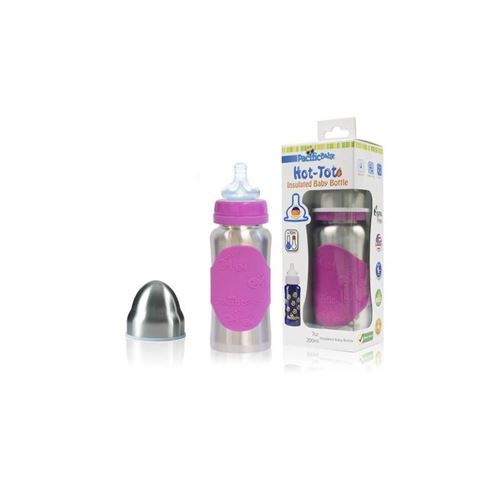 Biberon rose en inox de 200 ml - Pacific Baby
