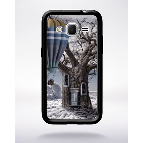 Coque Old Tree Ballon Compatible Samsung Core Prime Bord Noir Silicone