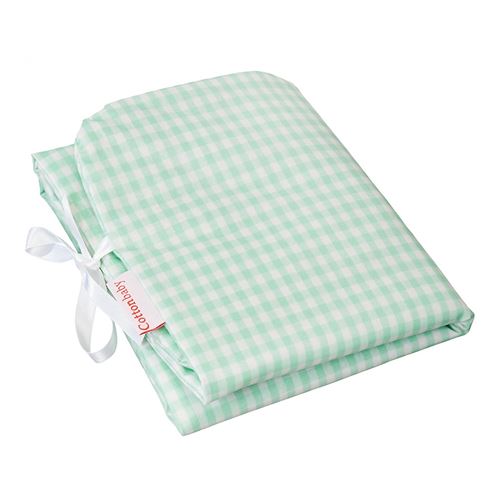 Cottonbaby matelas à langer en coton 30 x 59 cm vert menthe à carreaux