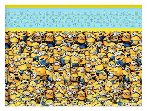 Procos 87179 – Nappe en plastique Minions, jaune/bleu