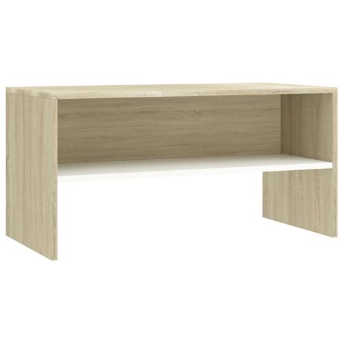 VidaXL Meuble TV Blanc et chêne sonoma 80 x 40 x 40 cm Aggloméré