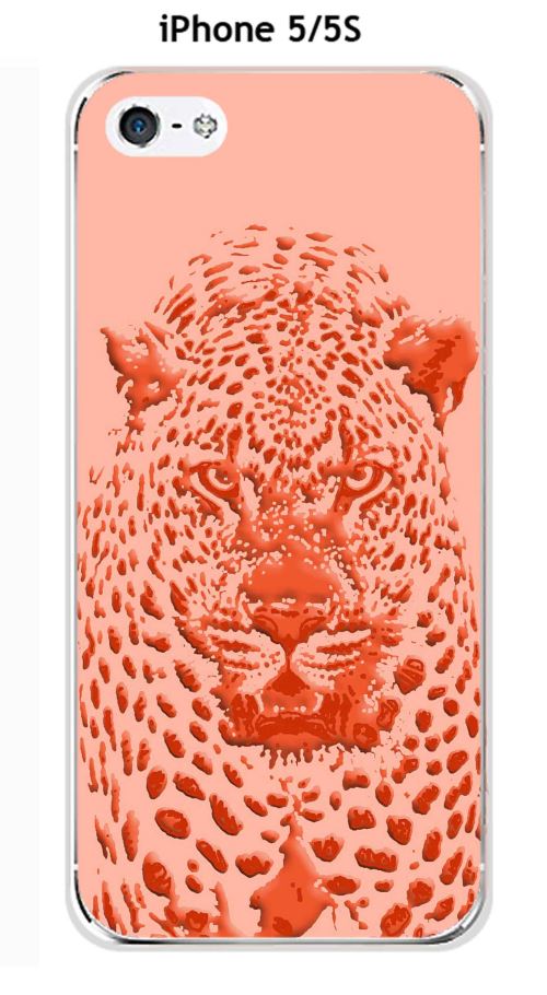 Coque TPU gel souple Apple iphone 5 / 5S / 5SE design Jaguar rose orange