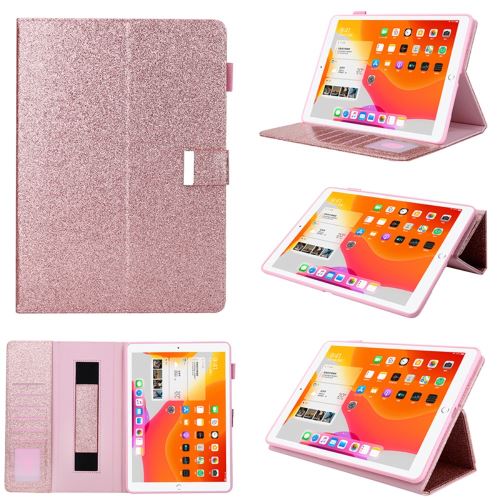 Etui en PU + TPU Boucle avec support, porte-cartes et dragonne or rose pour votre Apple iPad Pro 11 pouces (2020)/(2018)