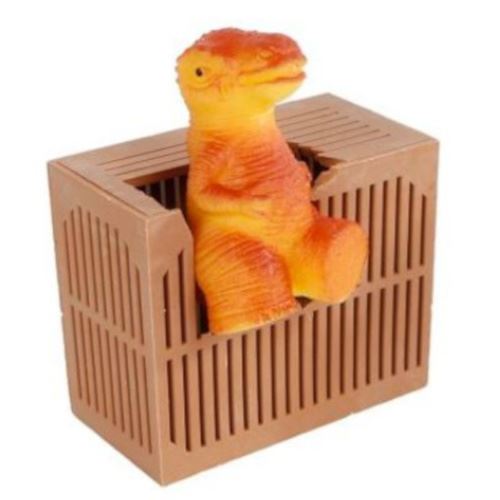 DinoWorld croissance oeuf dino sort de la cage 6 cm orange/brun 2 parties