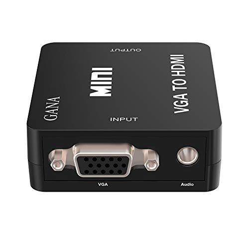 VGA vers HDMI, GANA 1080P VGA TO HDMI Convertisseur vidéo Avec câble USB, câble audio 3,5 mm et compatible HDTV pour PC, ordinateur