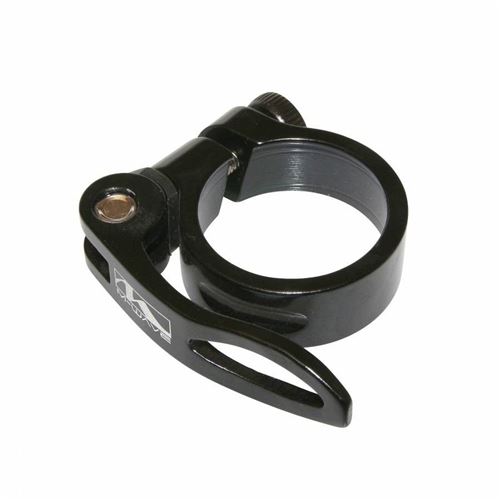 Collier serrage tige de selle rapide alu noir diam 34,9mm