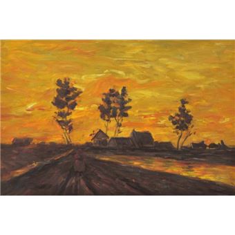Vincent Van Gogh Peinture À L Huile - Paysage Au Coucher De Soleil, 1885  (60x90 cm), Autre poster, Top Prix | fnac