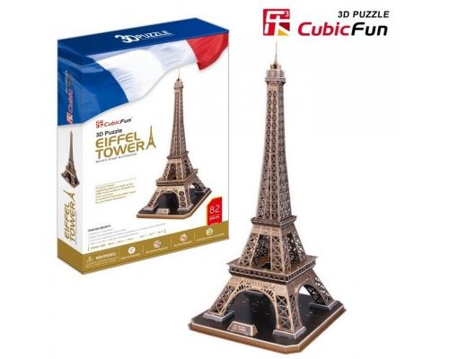 Puzzle 82 Pièces : Puzzle 3D - France, Paris : Tour Eiffel, Cubic Fun