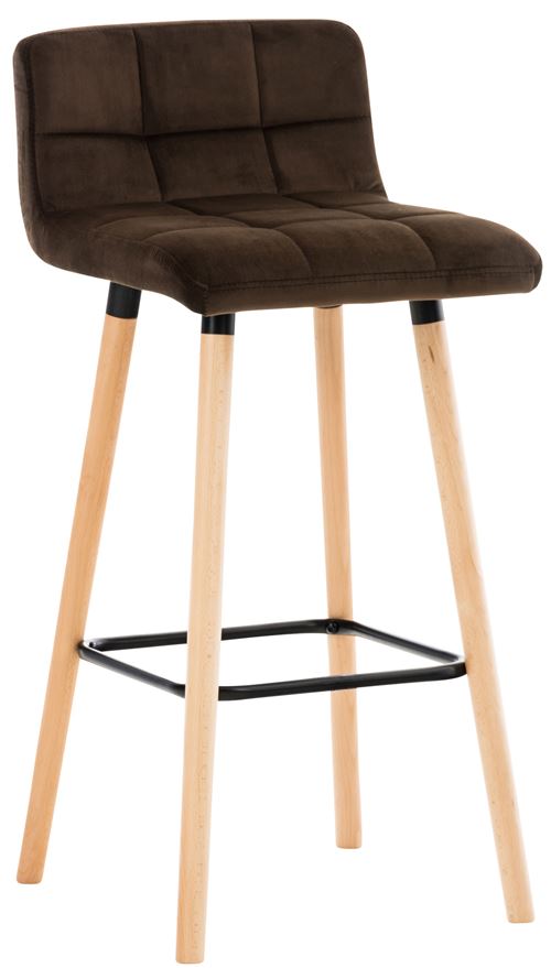 CLP Tabouret de bar Lincoln en velours , Marron
