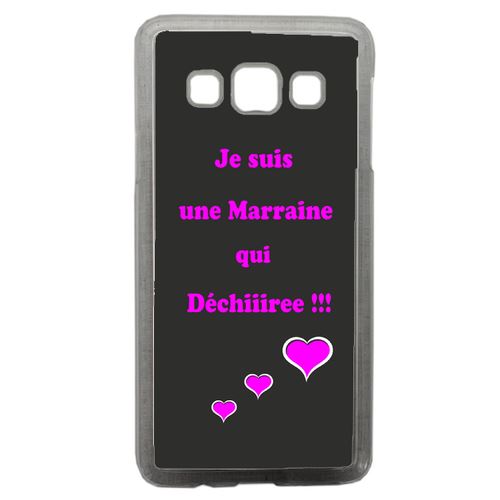 Coque Marraine Rose Et Noir Compatible Samsung Galaxy A3 Transparent