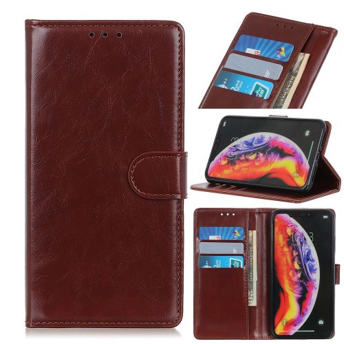 Etui en PU support magnétique pour crazy horse marron pour votre Samsung Galaxy M10