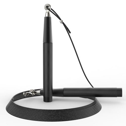 Todeco - Corde à Sauter Equilibrée, Corde à Sauter Lestée, Noir, avec 4 Poids (30g x 4), Matériau: PVC, Alliage en aluminium