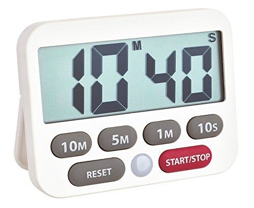 Tfa dostmann minuteur numérique et chronomètre, plastique, blanc, 9 x 2 x 9 cm