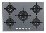 Smeg Elite PV175S2 - Table de cuisson au gaz - 5 plaques de cuisson - Niche - largeur : 56 cm - profondeur : 48.2 cm - argent - avec cadre biseauté - verre argenté