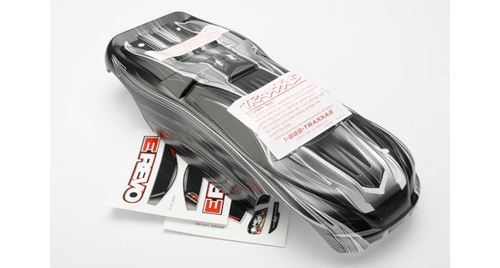 Body, 1/16 E-Revo, ProGraphix (replacement for painted body. Graphics are painted- requires paint and final color application)/ decal sheet Traxxas