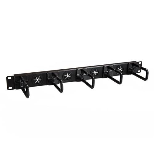 startech cable manager - cable organizer d-ring hooks - holes - 1u noir