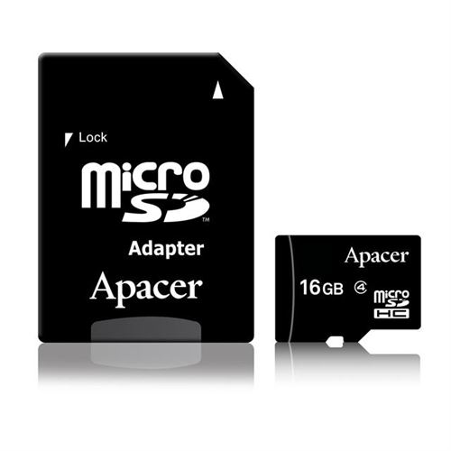 Apacer 16gb microsdhc dual card 16go sdhc mémoire flash (ap16gmcsh4-r)