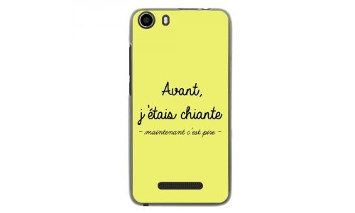 Coque souple pour Wiko Lenny 2 avec impression Motifs Avant, j'étais chiante jaune