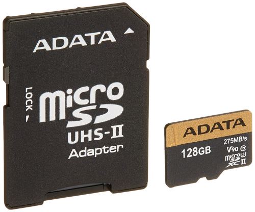 ADATA Premier ONE - Carte mémoire flash (adaptateur microSDXC vers SD inclus(e)) - 128 Go - UHS-II U3 / Class10 - microSDXC UHS-II