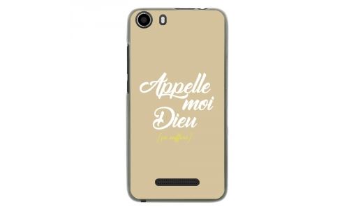 Coque souple pour Wiko Lenny 2 avec impression Motifs Appelle moi Dieu taupe