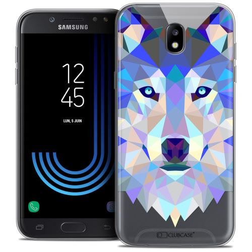 Coque Samsung Galaxy J7 2017 J730 (5.5 ) CASEINK Housse Etui [Crystal Gel HD Polygon Series Animal - Souple - Ultra Fin - Imprimé en France] Loup
