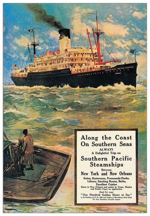 SOUTHERN PACIFIC - Steamships (Panneaux MDF 46x67 cm)