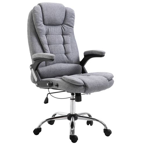 vidaXL Kantoorstoel polyester grijs