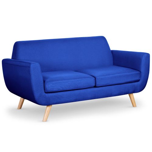 Canapé scandinave 2 places Danube Tissu Bleu royal
