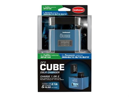 Hähnel ProCube - Batterijlader/laadstandaard + auto-adapter - 2.1 A (USB) - Verenigd Koninkrijk, Verenigde Staten, Europa - voor Panasonic Lumix DC-TZ95, TZ96, ZS200, LX100, ZS80; Lumix G DC-G100, GX9, GX9H, GX9K, GX9W